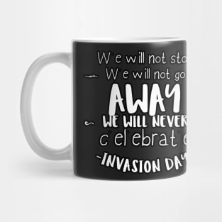 We will not stop we will not go away Mug